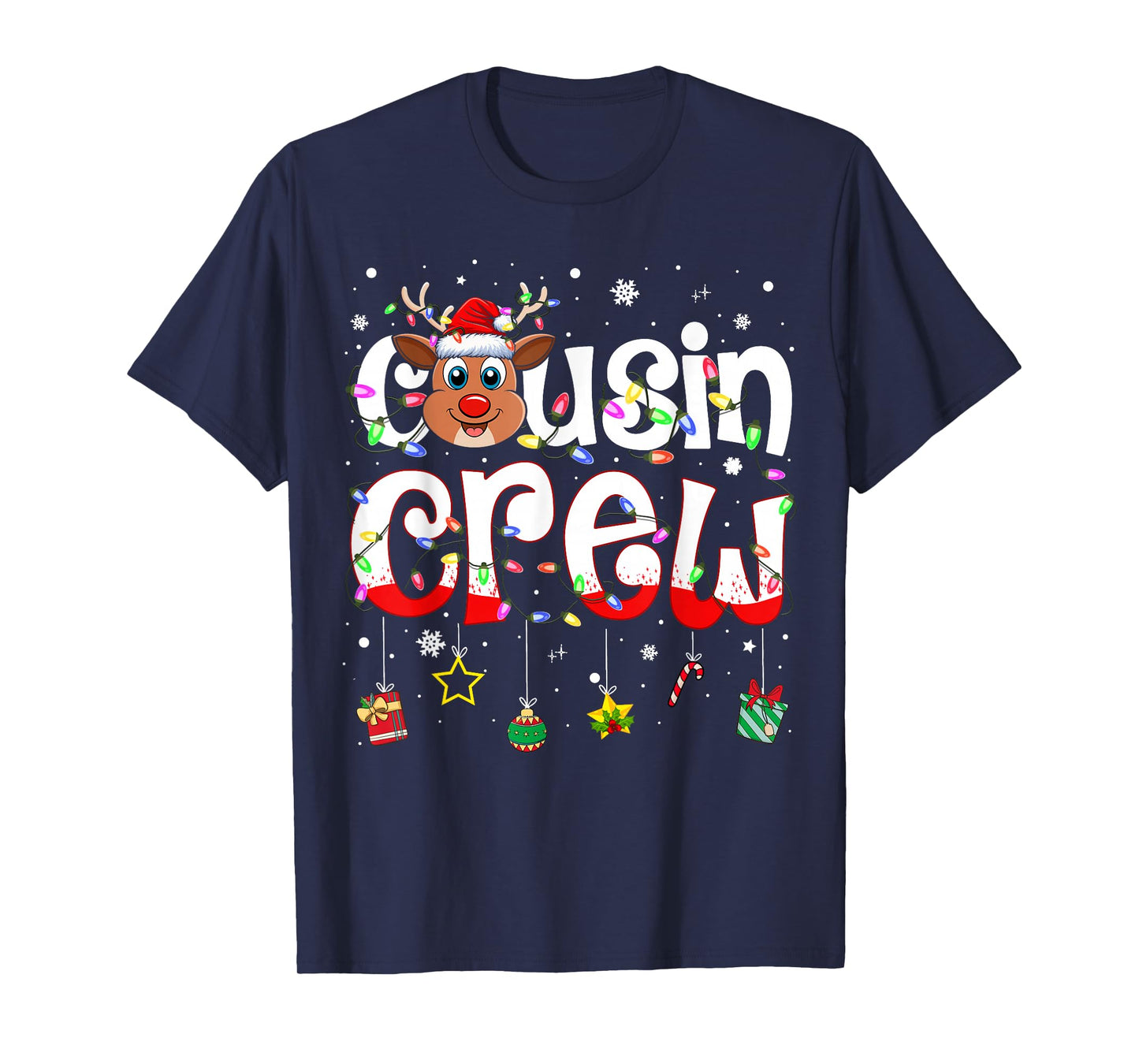 Christmas Cousin Crew Funny Reindeer Matching Pajama Xmas T-Shirt