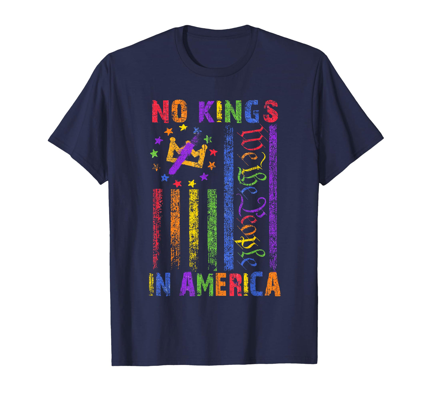 Funny No Kings in America LGBT Retro T-Shirt