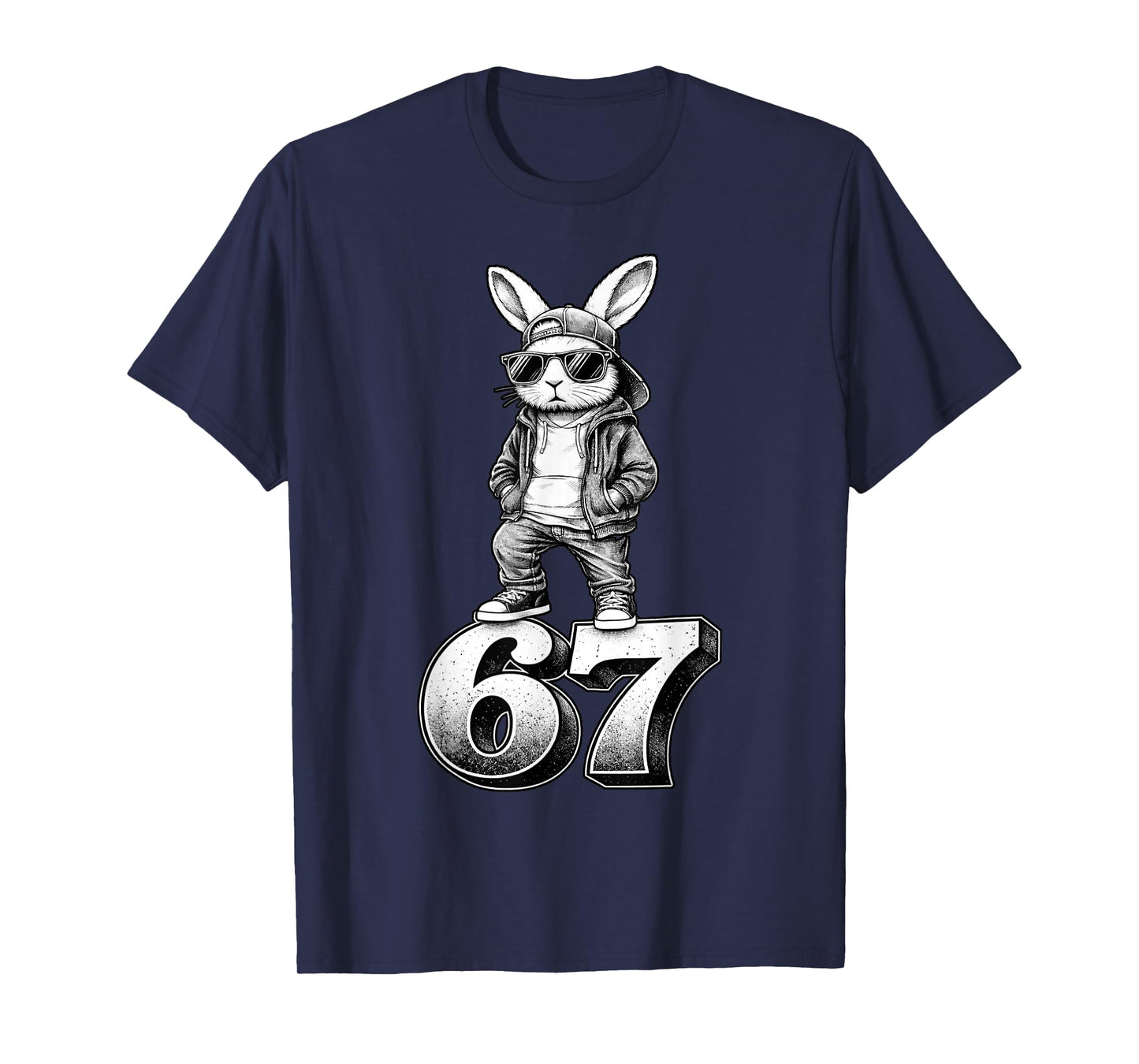 Retro Funny Rabbit Bunny Hip Hop Easter Men Boy Toddler Kid T-Shirt