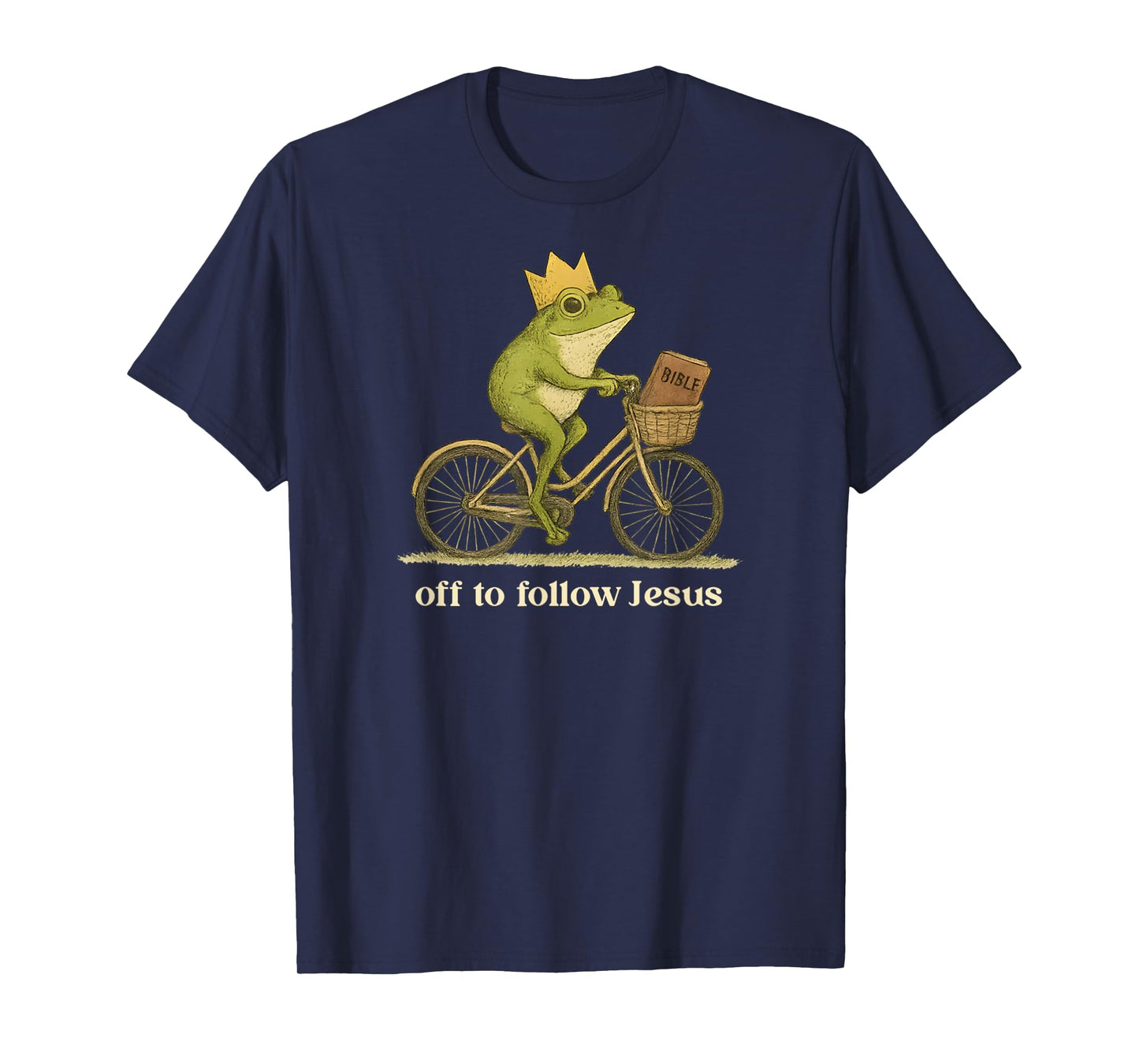 Off to Follow Jesus Fun Frog Christian Bible Jesus Religious T-Shirt