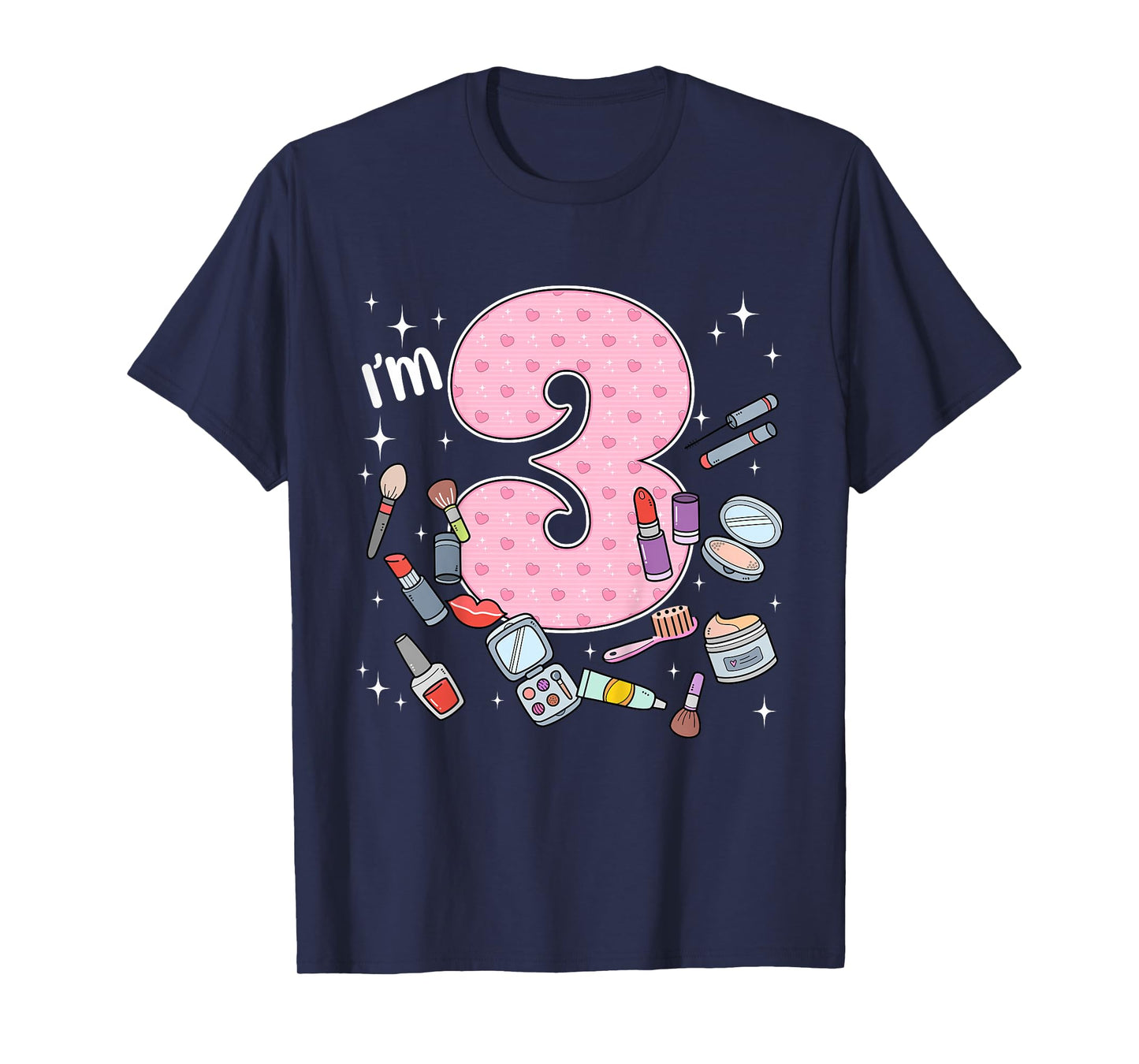 3rd Birthday Makeup Spa Nail 3 Years Old Girl Bday Party T-Shirt