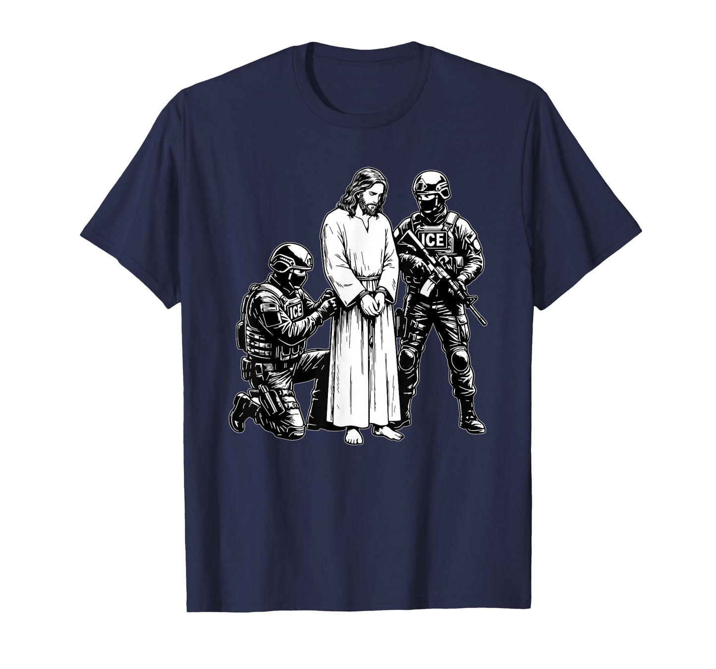 Anti ICE Jesus Arrested Parody T-Shirt