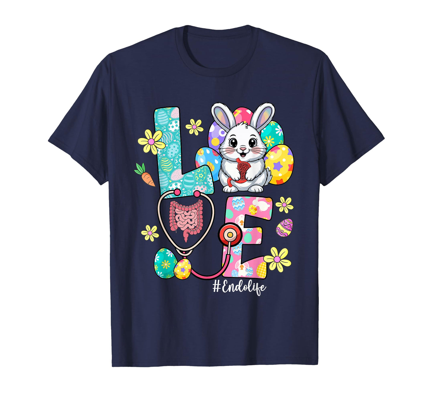 Love Endo Life Endo Nurse Bunny Stethoscope Easter T-Shirt