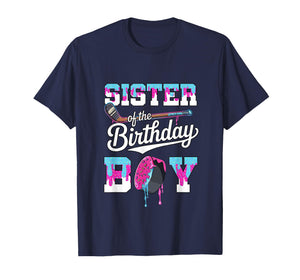 Sister of The Birthday Boy Hockey Ice Cream Drip Family T-Shirt