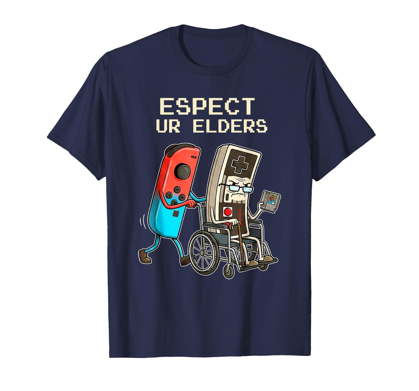 Respect Ur Elders Retro Gaming Controller Funny T-Shirt