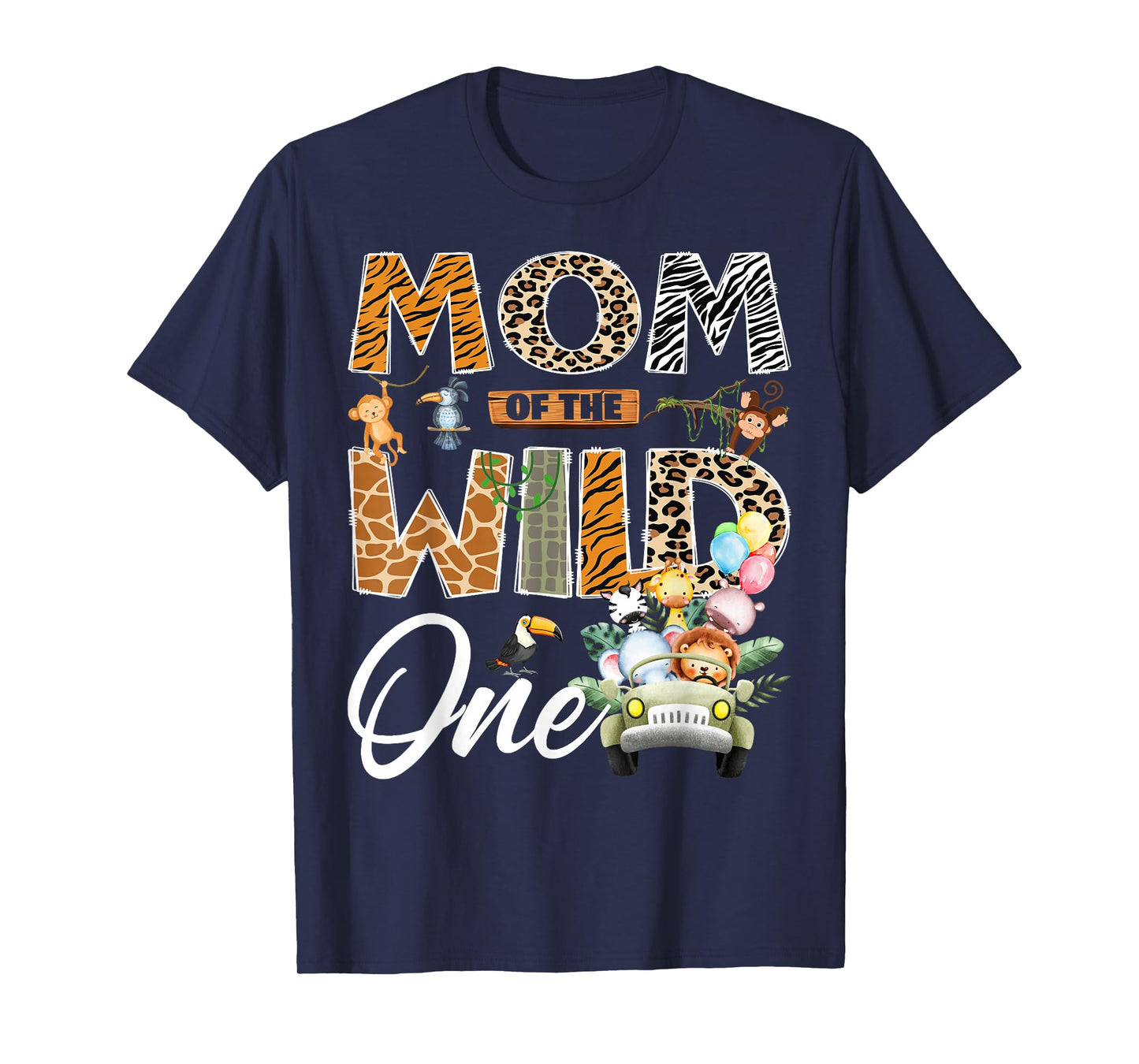Mom of The Wild One 1st Birthday Boy Safari Jungle T-Shirt
