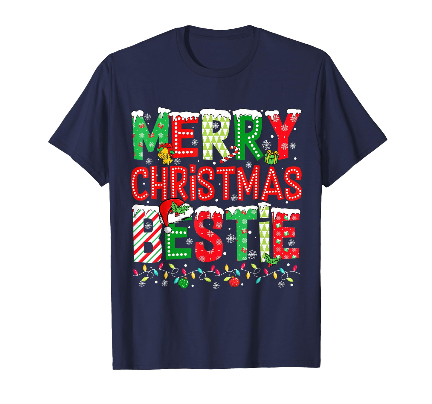 Merry Christmas Bestie Girl Sister Holiday Xmas Party Pajama T-Shirt