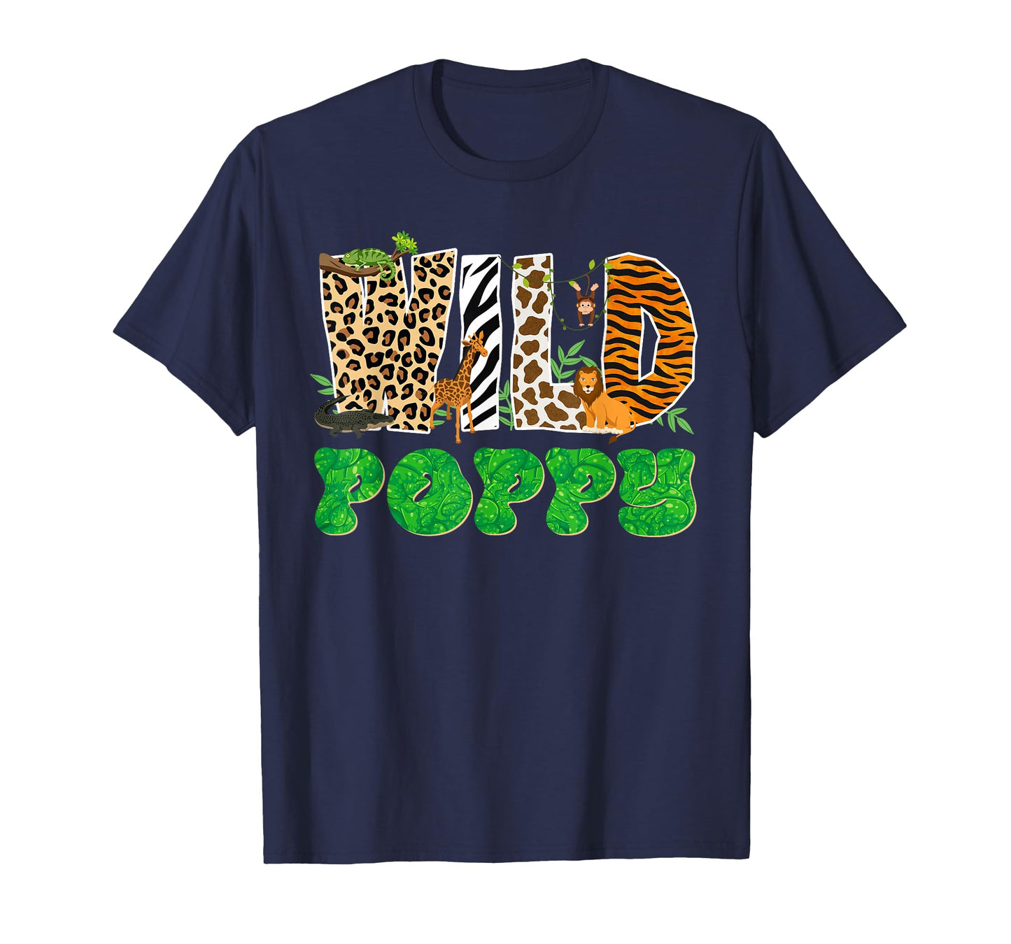 Wild Poppy Zoo Safari Animal Birthday Matching Family T-Shirt