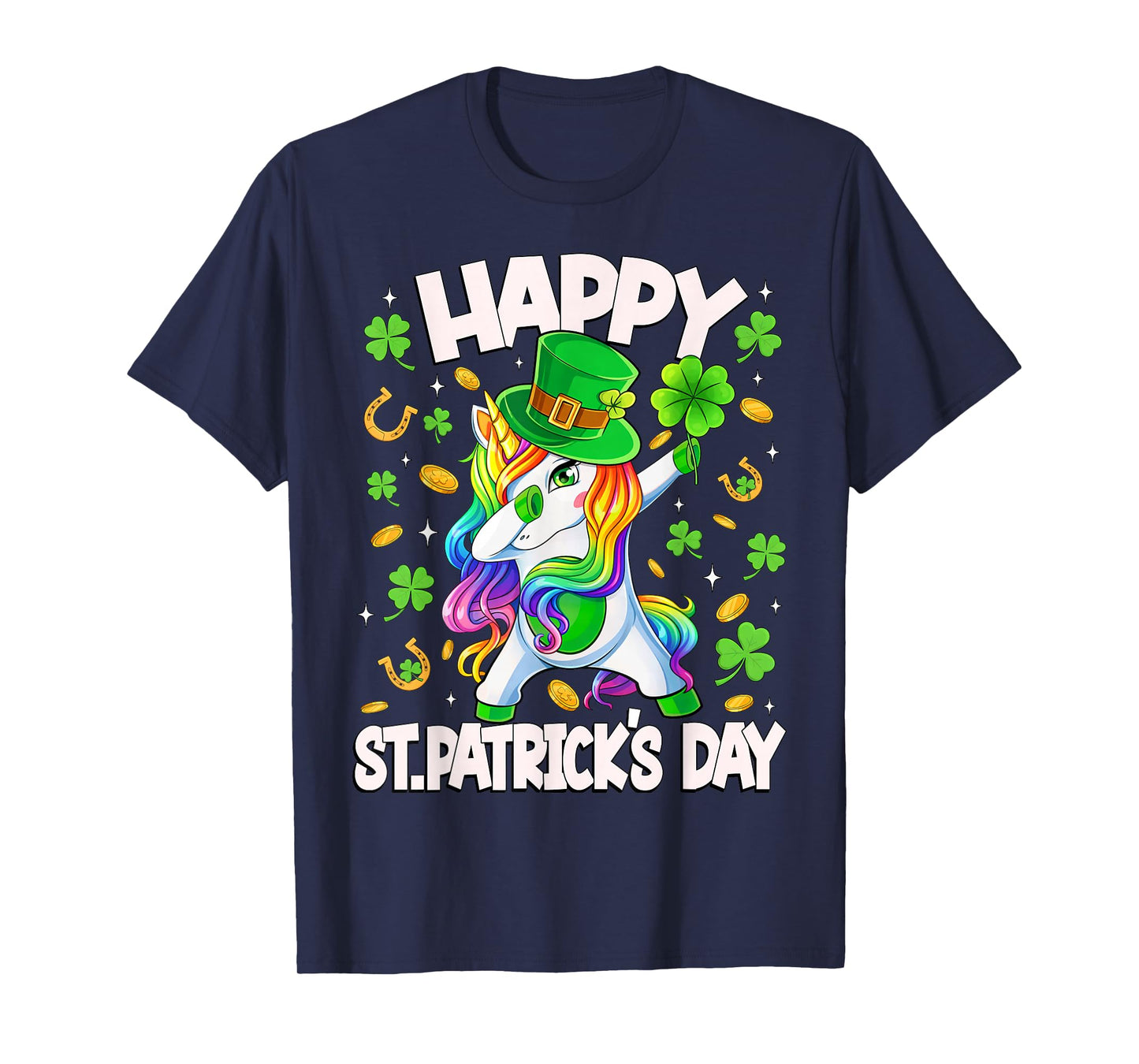 Happy St Patricks Day Irish Unicorn Dabbing Lepricorn Kids T-Shirt