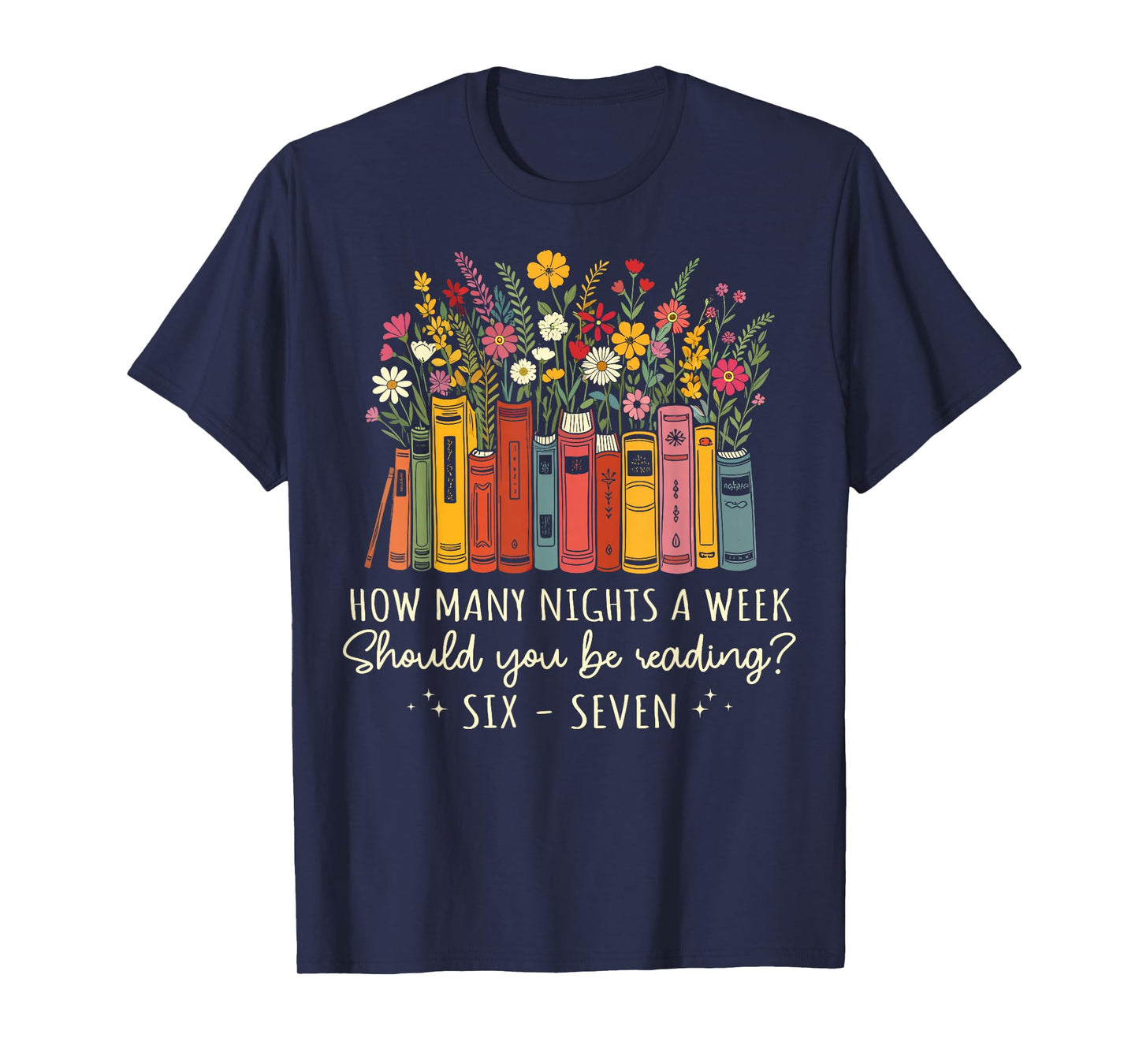 How Many Nights Reading 67 English Teacher Floral Book Lover T-Shirt