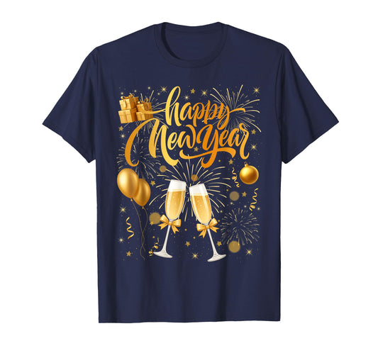 Happy New Year Party 2026 Balloon Family Matching Men Women T-Shirt