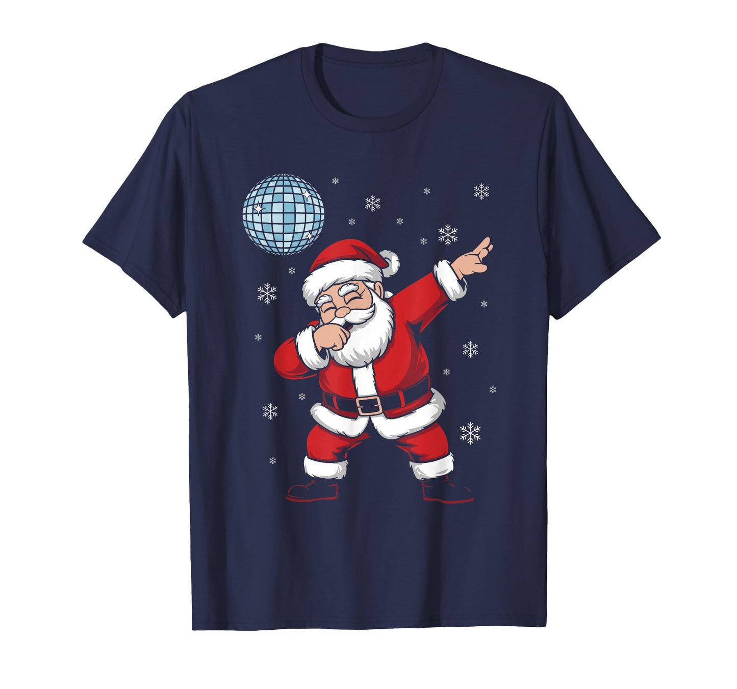 Christmas Disco Ball Dabbing Disco Santa T-Shirt