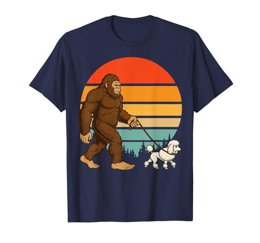 Bigfoot Poodle Retro T-Shirt