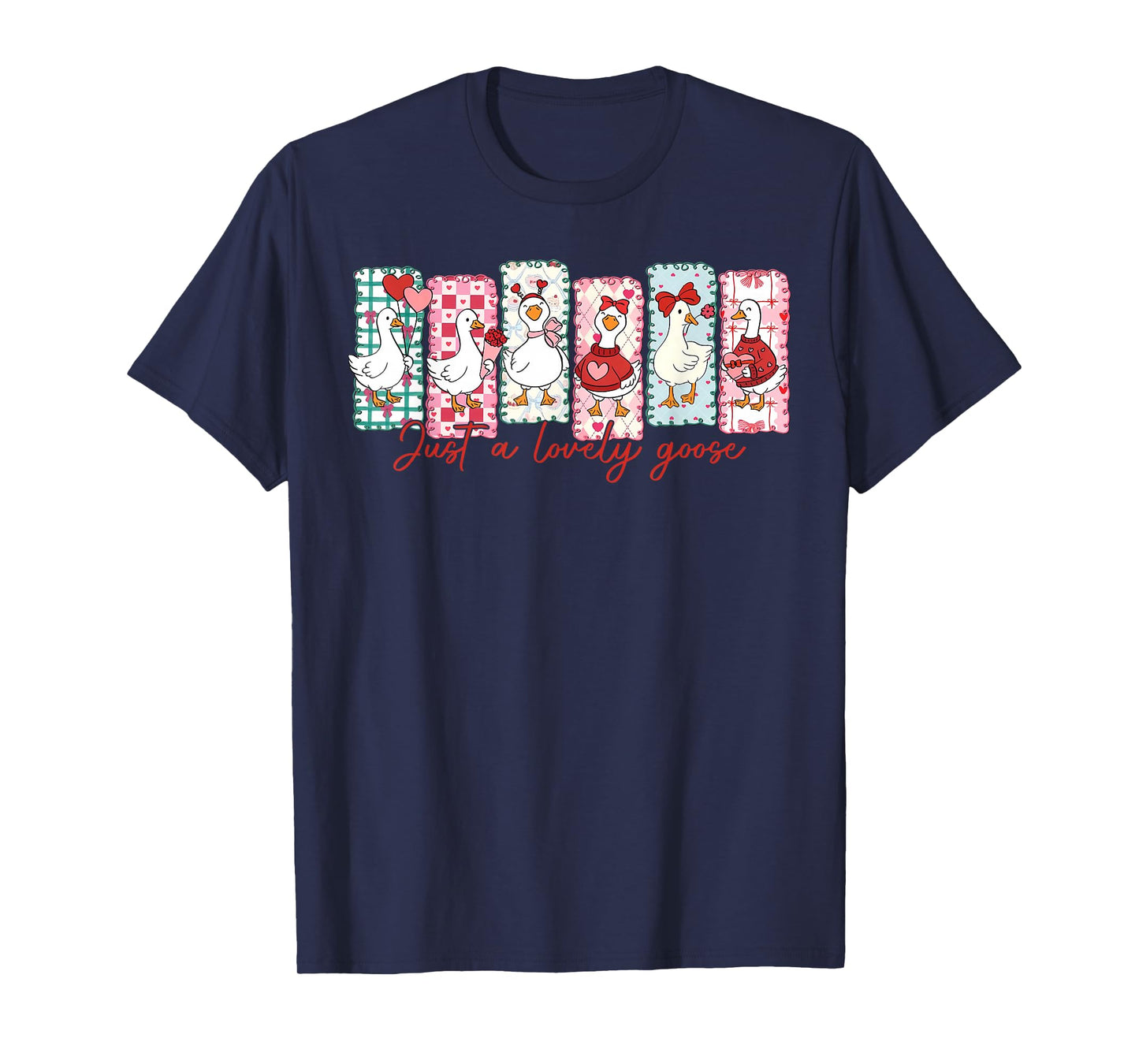 Just A Lovely Goose Cute Pink Silly Goose Valentine's Day T-Shirt