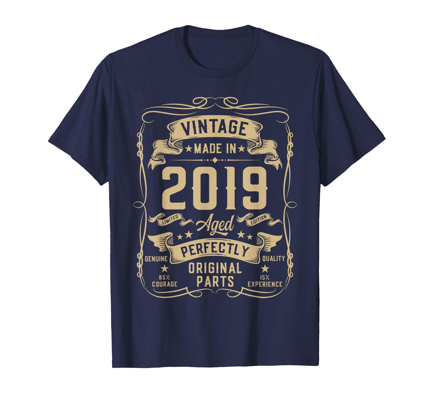 Vintage 2019 7yr 7th Birthday Gifts Boys Girls 7 Year Old T-Shirt