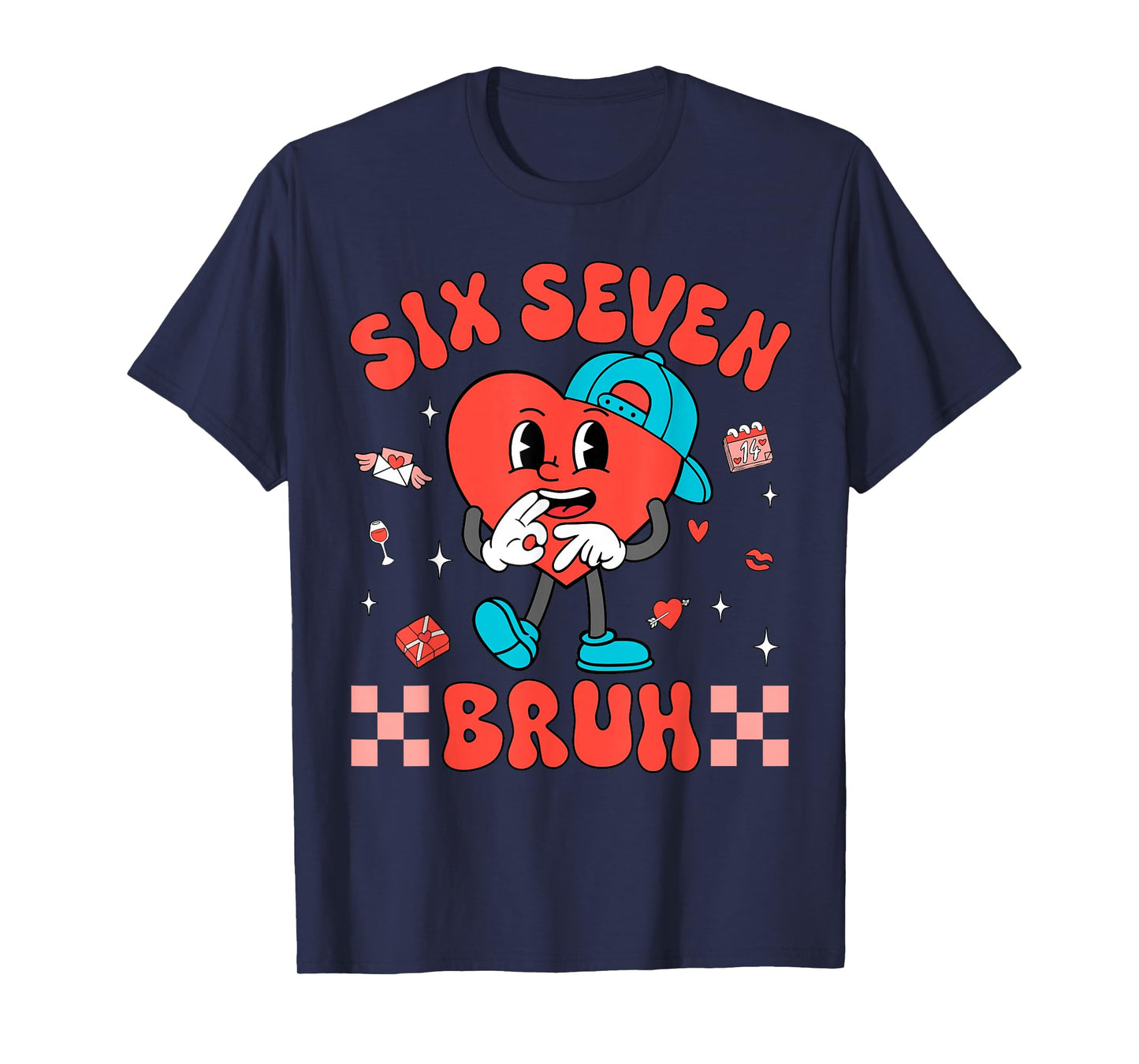 Six Seven 67 Meme Cool Valentine’s for Teens Boys Girls Kids T-Shirt