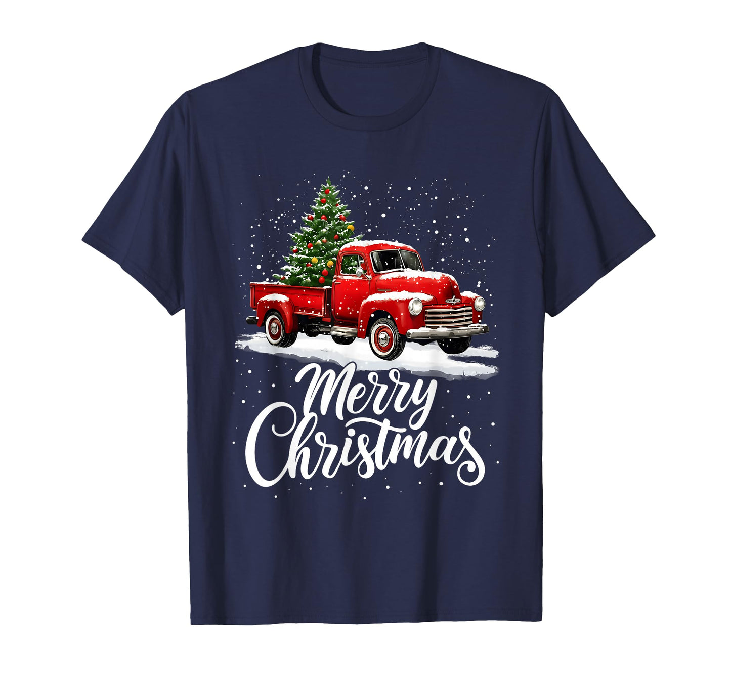 Merry Christmas Red Truck Family Matching Christmas Pajama T-Shirt