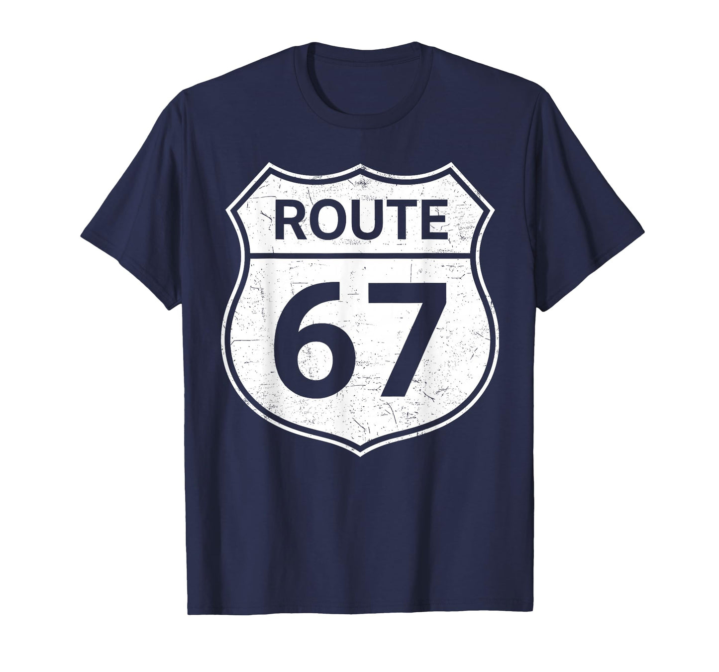 Six Seven Funny Meme Route 67 Road Sign 6 7 Men Women Kids T-Shirt