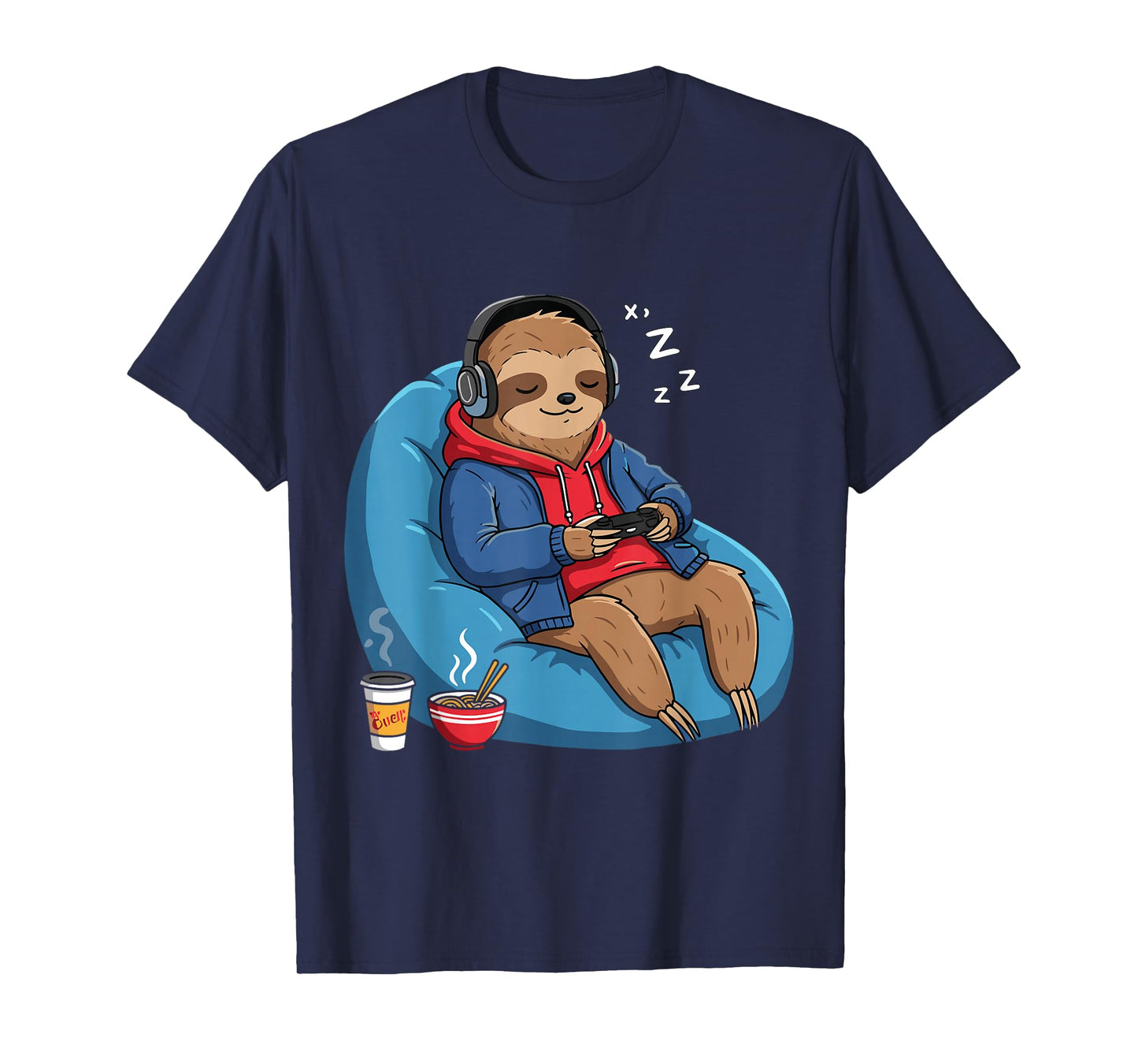 Gamer Sloth Sleeping Video Game Funny T-Shirt