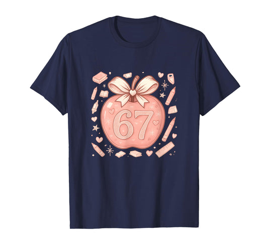 67 Meme Teacher Six Seven Teachers Coquette Soft-core Apple T-Shirt