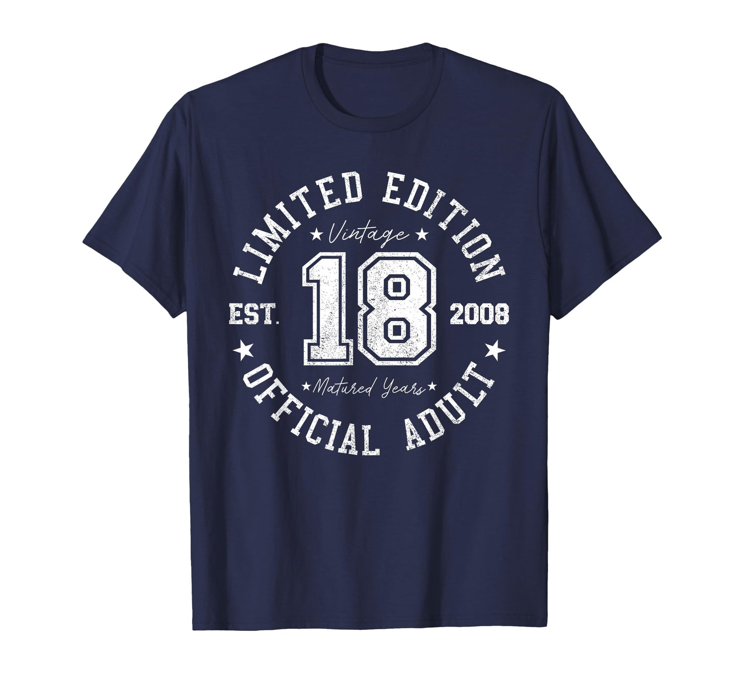 Official Adult 18th Birthday 18 Years Old Vintage 2008 T-Shirt