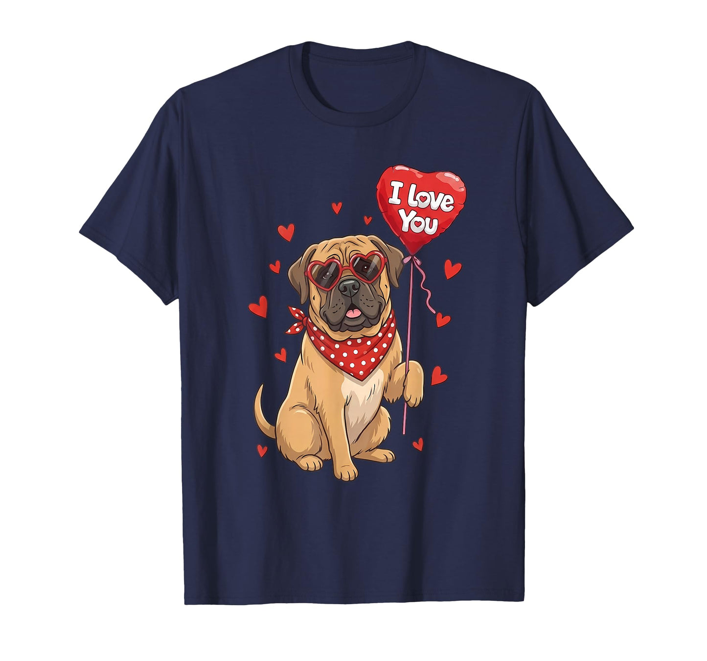 Mastiff Valentine Heart I Love You Dog Lovers T-Shirt