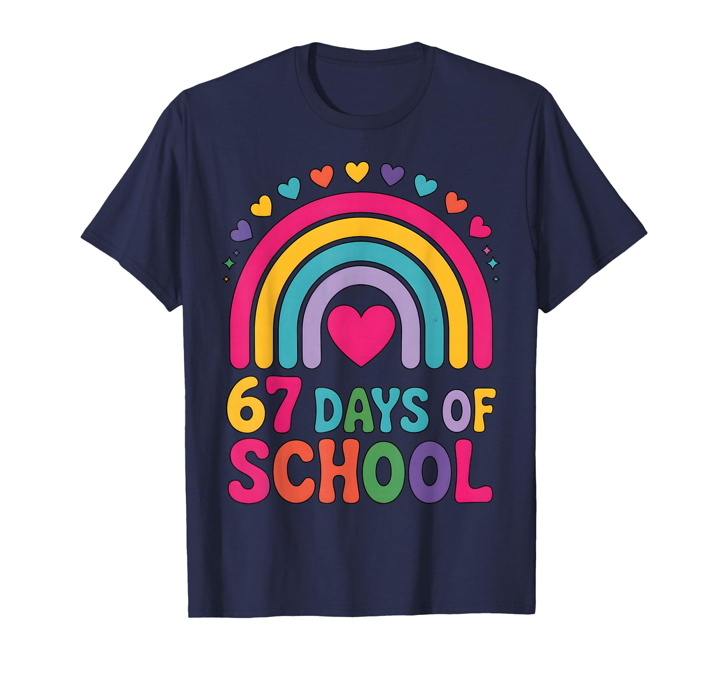 I Survived 67 Days of School Tie Die Rainbow Lovers Girls T-Shirt