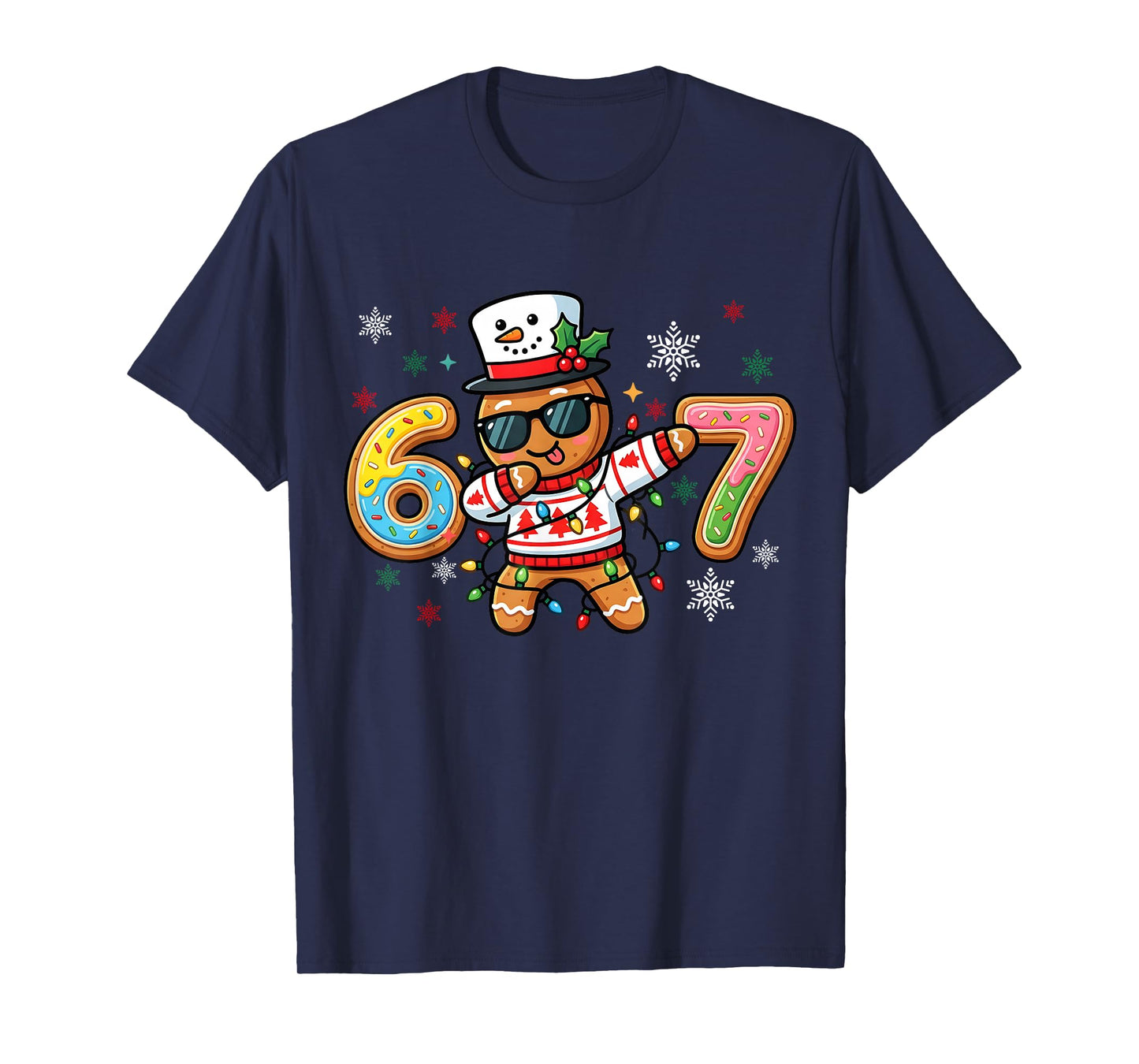 Gingerbread Dance dab Christmas Six Seven 67 Ice Cream Drip T-Shirt