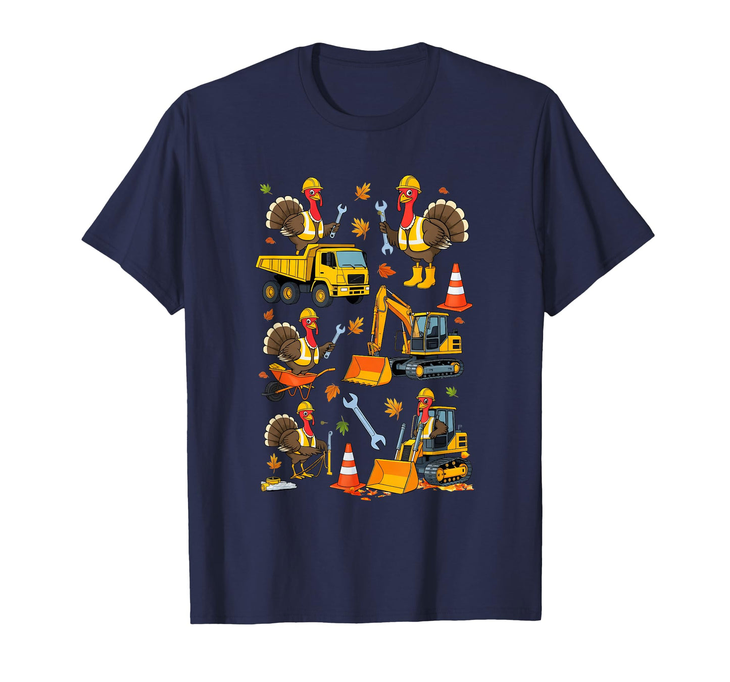 Construction Turkey Builder Excavator Truck Thanksgiving T-Shirt