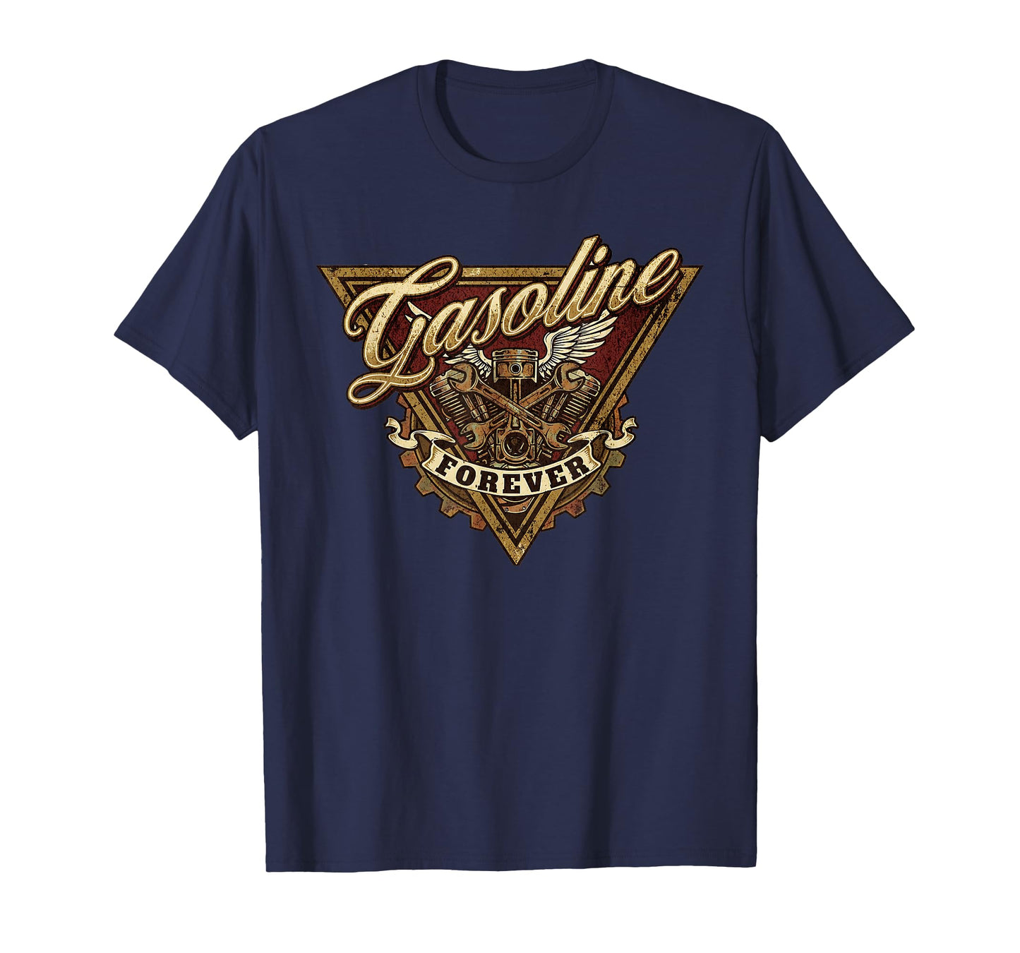 Retro Vintage Gasoline Forever T-Shirt Mens Car Mechanic T-Shirt