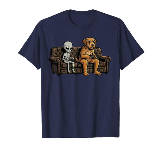Funny Dog Alien Gaming Video Games Gamer Kids T-Shirt
