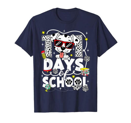 100 Days of School Dalmatian Dog Boy Kid 100th Day of School T-Shirt