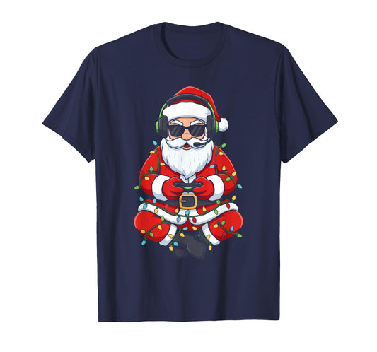 Merry Christmas Gamer Santa Funny Play Game Boys Men Xmas T-Shirt