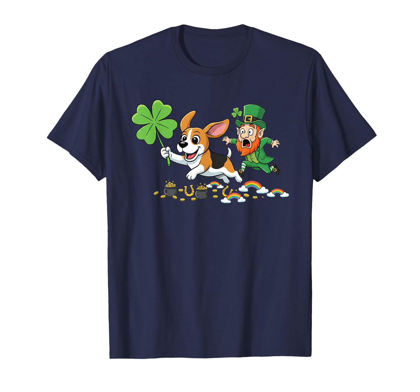 Funny Beagle Clover St Patricks Day Womens Mens Kids T-Shirt
