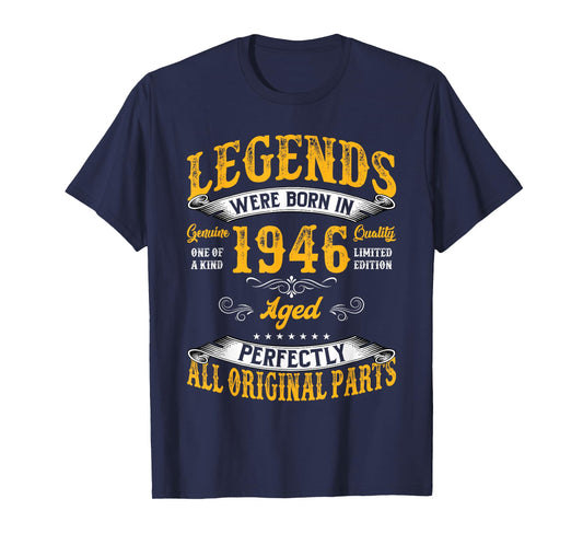 Vintage 80 Birthday Shirt for Men Legends were Born in 1946 T-Shirt