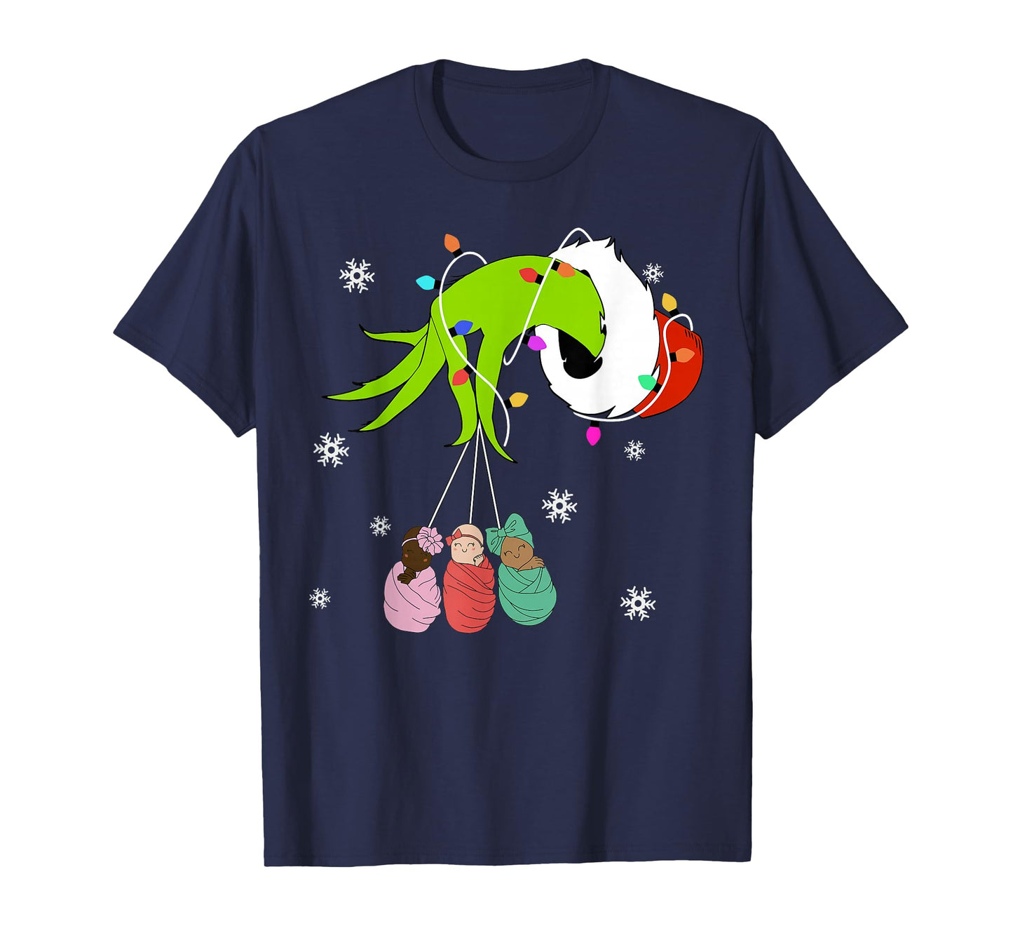 NICU Labor Delivery Nurse Santa Christmas Xmas Pajamas Funny T-Shirt