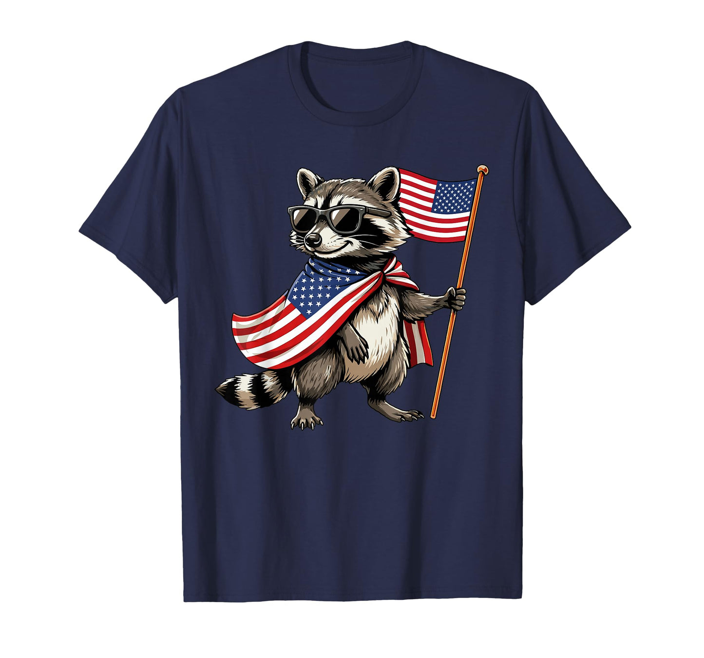 USA American Raccoon Men Women Kids Patriotic 4th of July T-Shirt