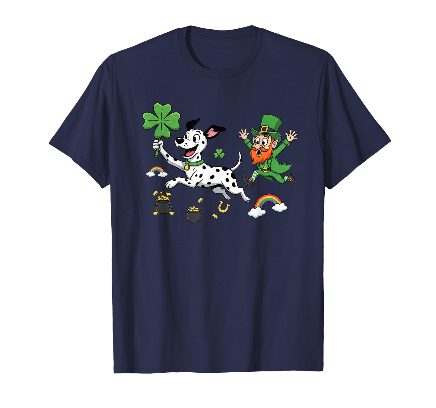 Funny Dalmatian Clover St Patricks Day Womens Mens Kids T-Shirt