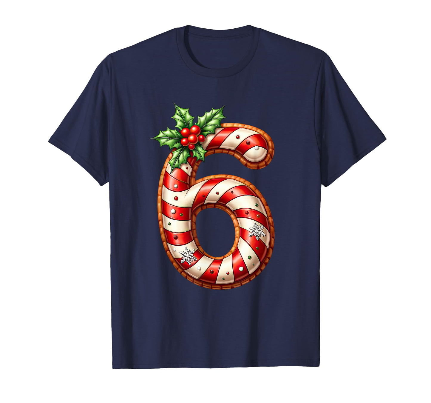 Christmas Six Seven 6 7 Meme Candy Cane Boys Girls Men Women T-Shirt