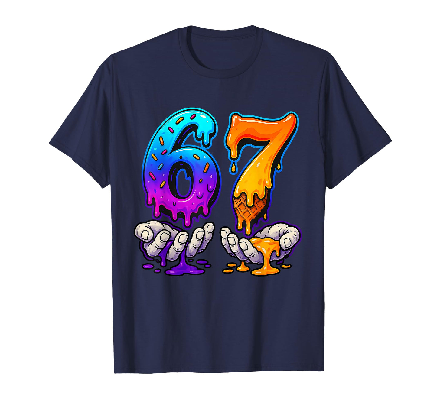 Ice Cream Drip 6 7 Number 67 Six Seven Meme Mens Boys Kids T-Shirt