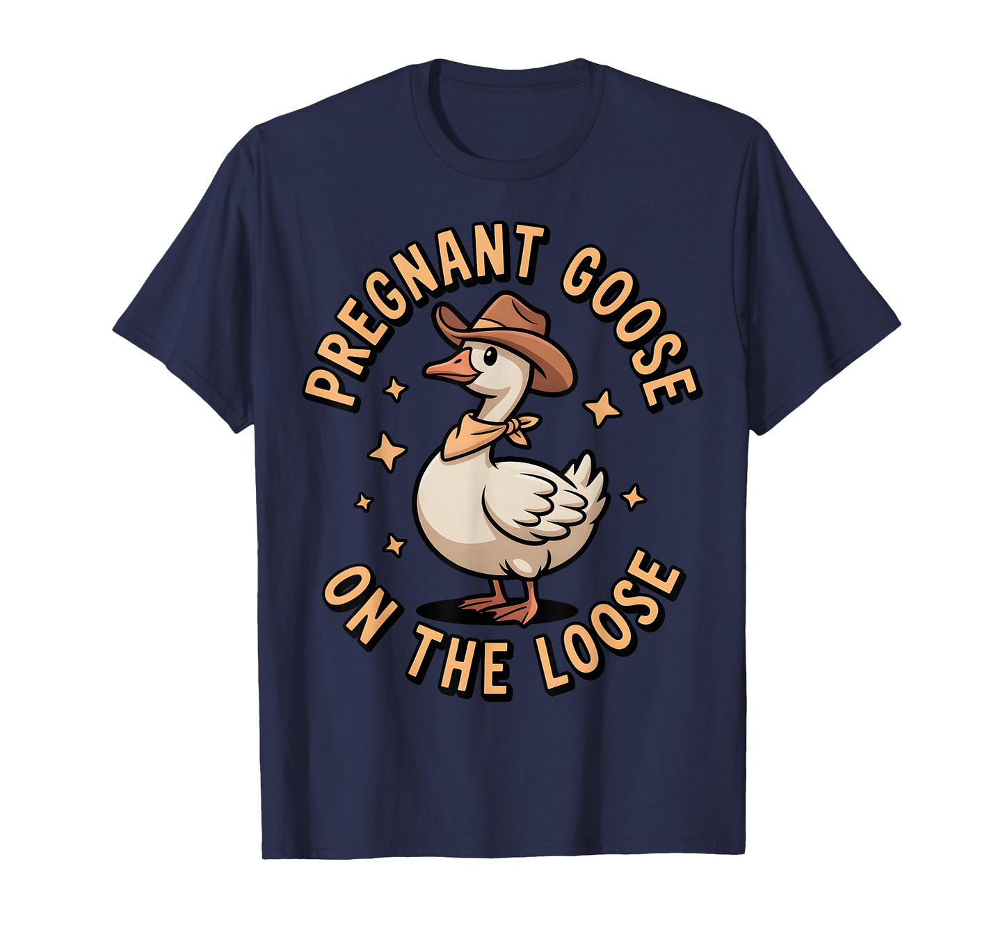 Pregnant Goose On The Loose Funny Expecting Mom T-Shirt