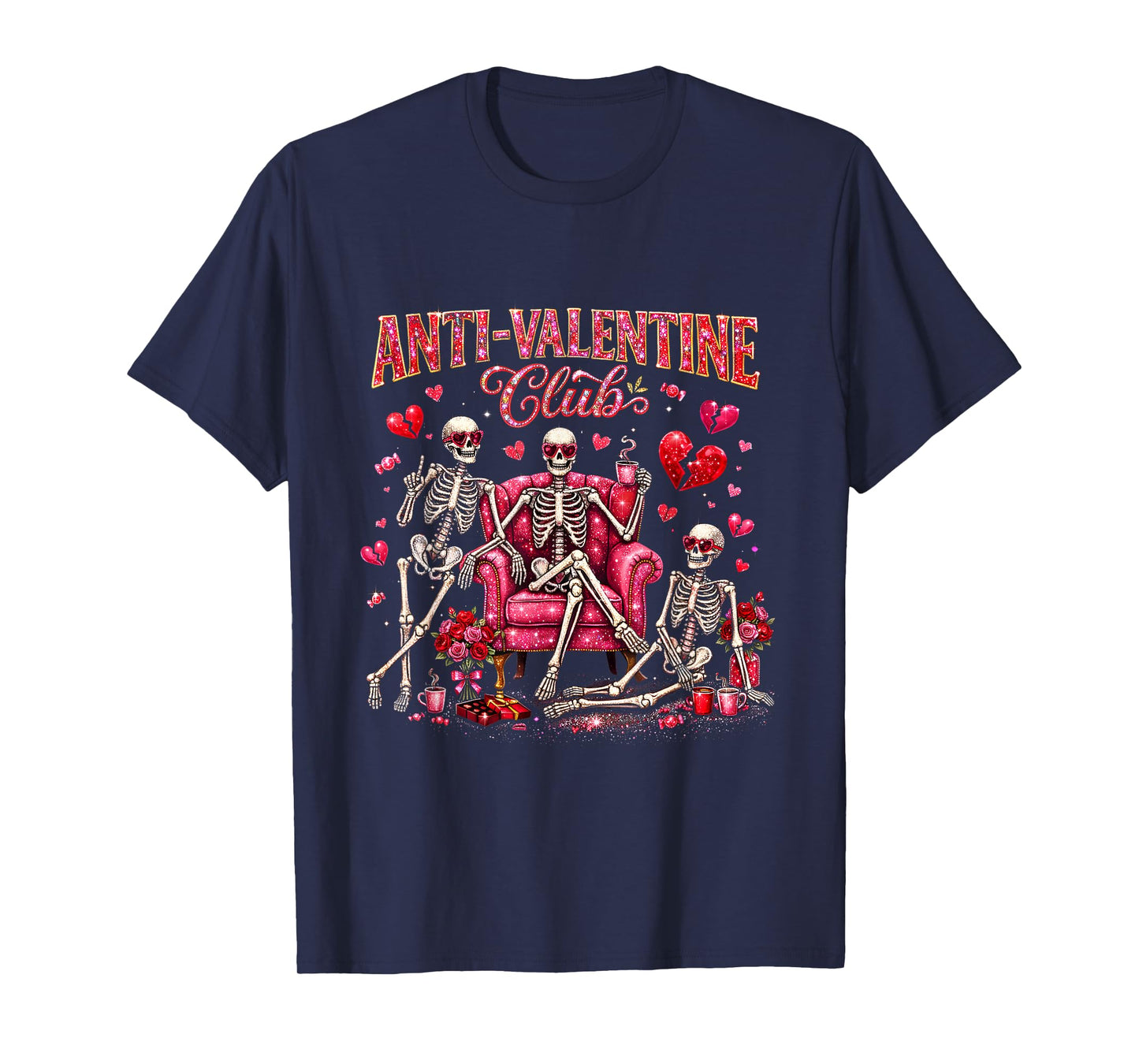 Funny Valentine's Day Friends Gift Anti Valentine Club T-Shirt