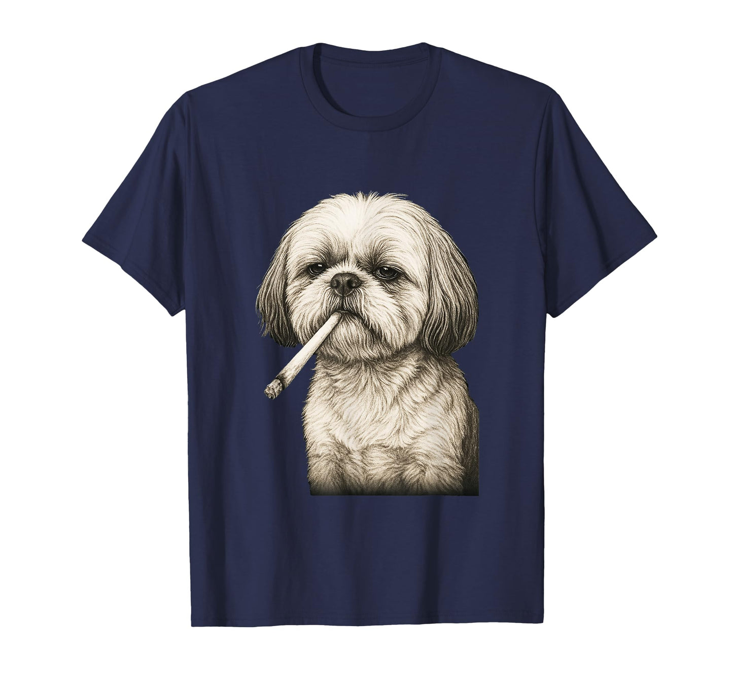 Funny Smoking Shih Tzu Cigarette Gen Z Dog Meme Graphic T-Shirt