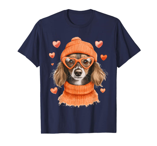 Sausage Dog Heart Doxie Girl Valentine's Day Women Dachshund T-Shirt