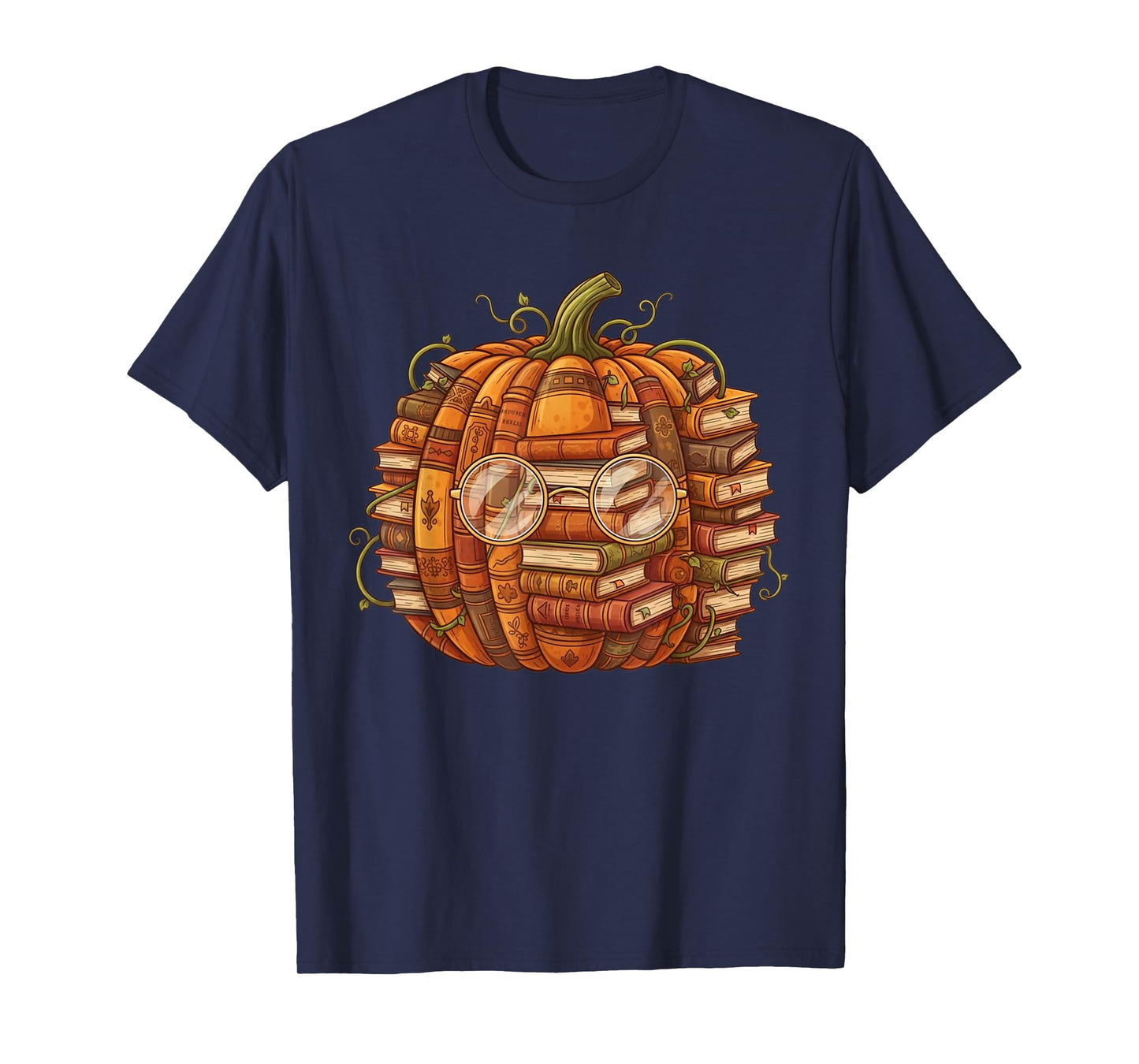 Smart Book Pumpkin Retro Fall Teacher Reading Halloween T-Shirt