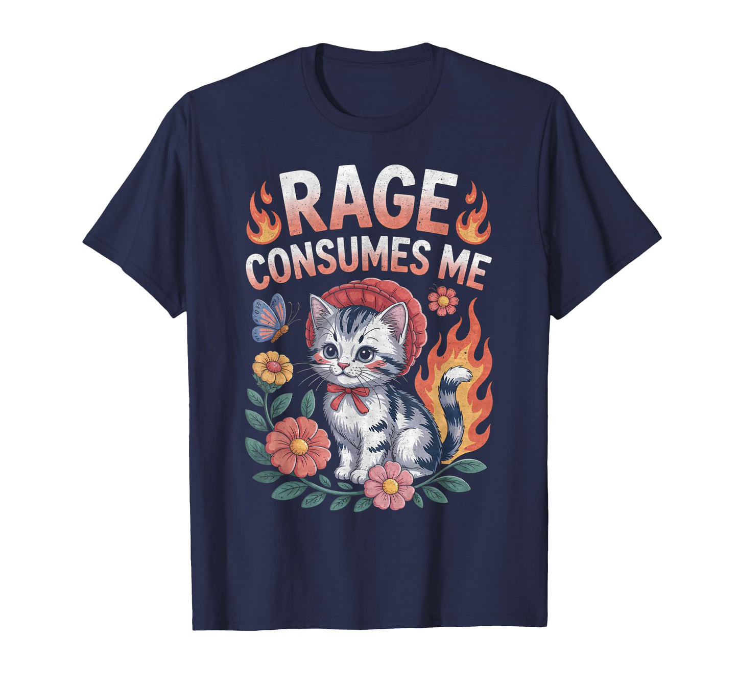 Rage Consumes Me Funny Cat Meme T-Shirt