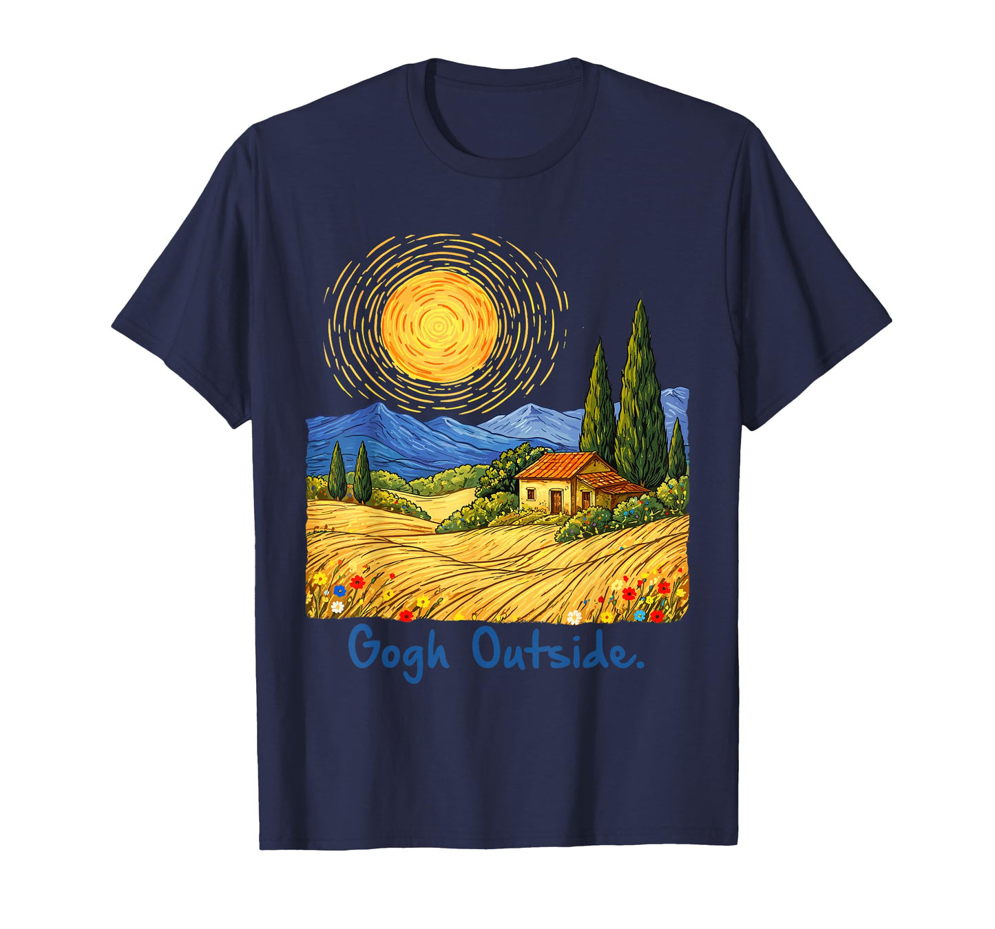 Gogh Outside Nature Lover Graphic Tee Funny Art Pun T-Shirt