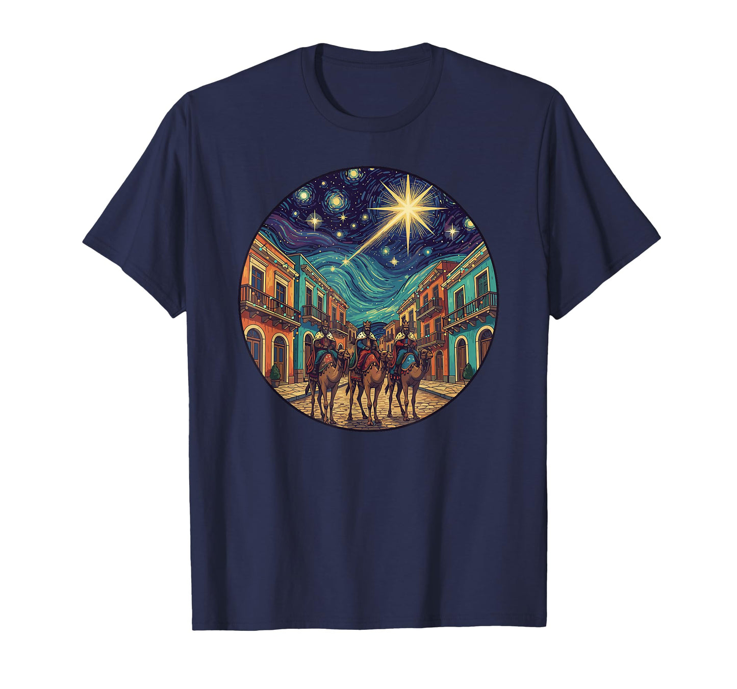 Three Kings Day San Juan Street Starry Night Style T-Shirt