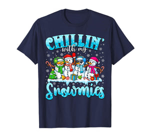Chillin’ with My Snowmies Funny Christmas Snowman Women Kids T-Shirt