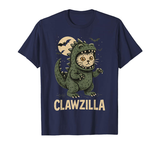 Clawzilla Cute Cat Monster Halloween Pun Funny Graphic T-Shirt
